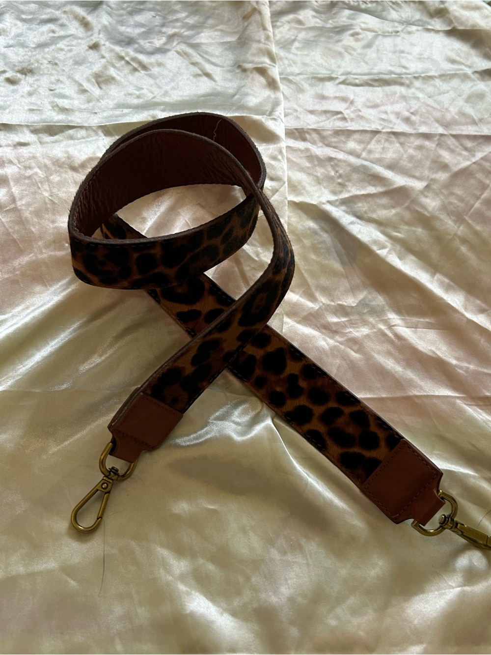 Madewell calf hair and leather Leopard Print Bag Strap